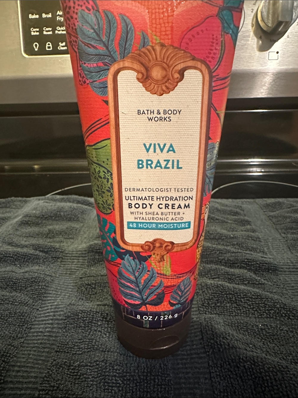 Bath & Body Works Viva Brazil Body Cream - Red with Teal & Green Accents